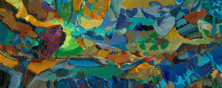 Kleiner See, 20 x 50 cm, Acryl auf LW, 2013